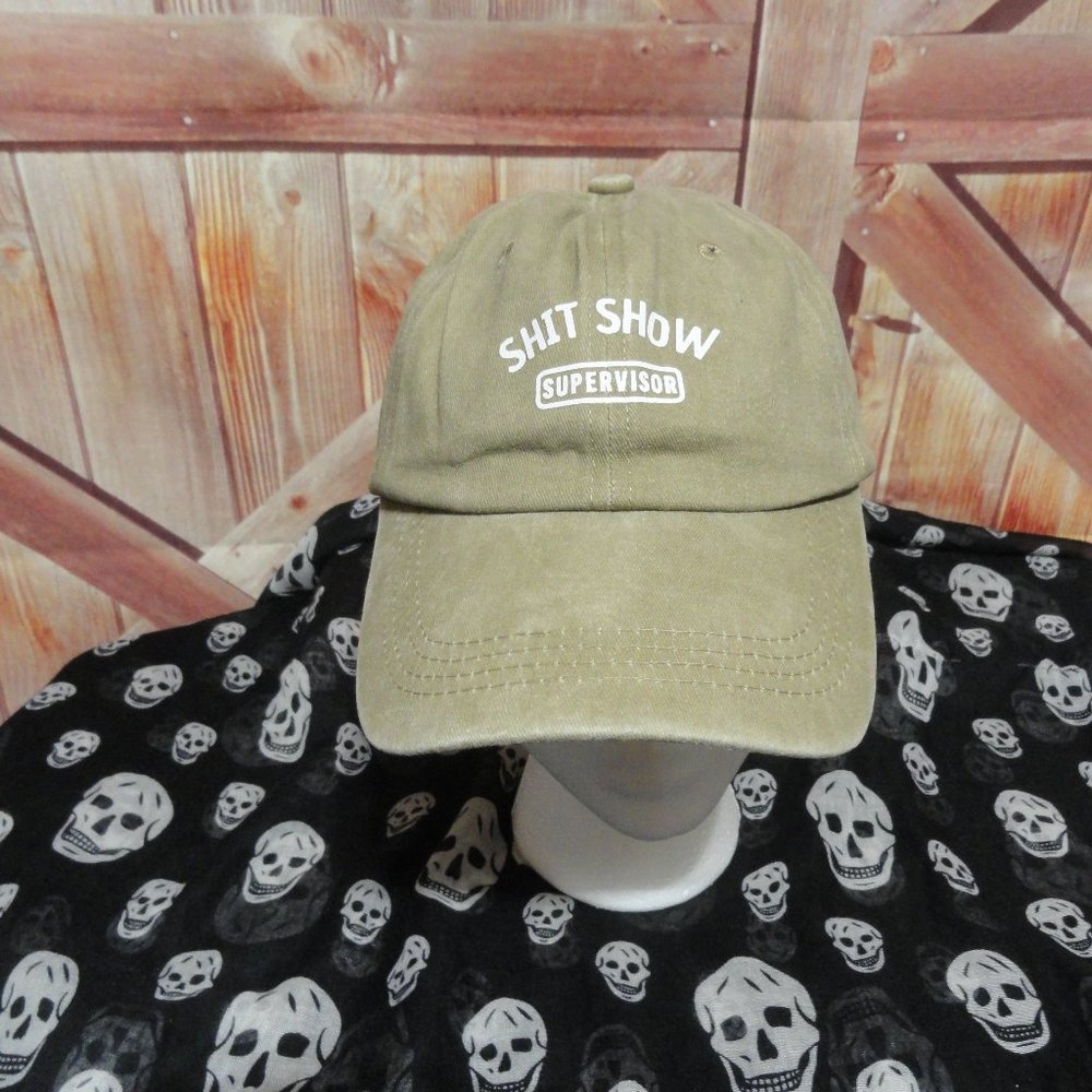 S%&T Show Supervisor khaki cotton ball cap~heat pressed~NWOT